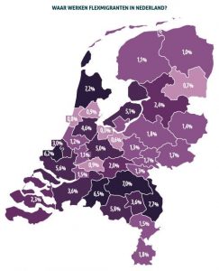 Waar werken flexmigranten